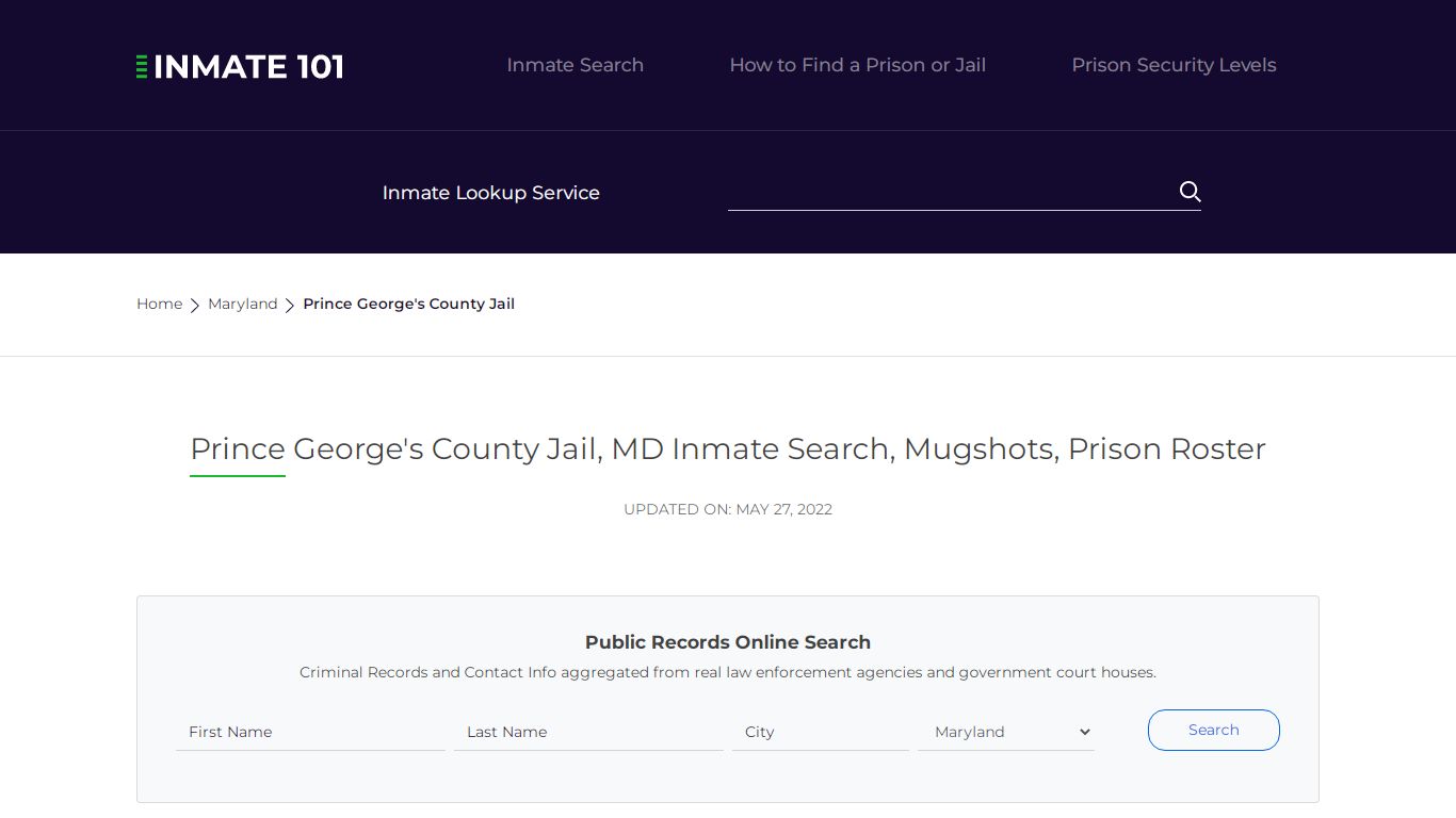 Prince George's County Jail, MD Inmate Search, Mugshots ...